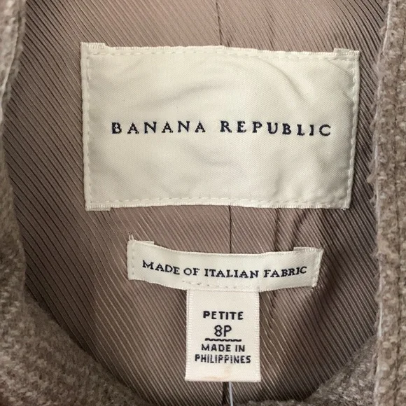 NWT BANANA REPUBLIC Wool Blend Herringbone Ruffles Asymmetrical Jacket Size 8P